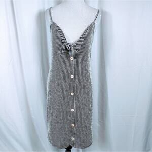 Caution to the Wind striped button down Dress